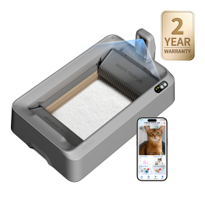Purobot Crystal Duo Automatic Cat Litter Box with Camera (Gray)